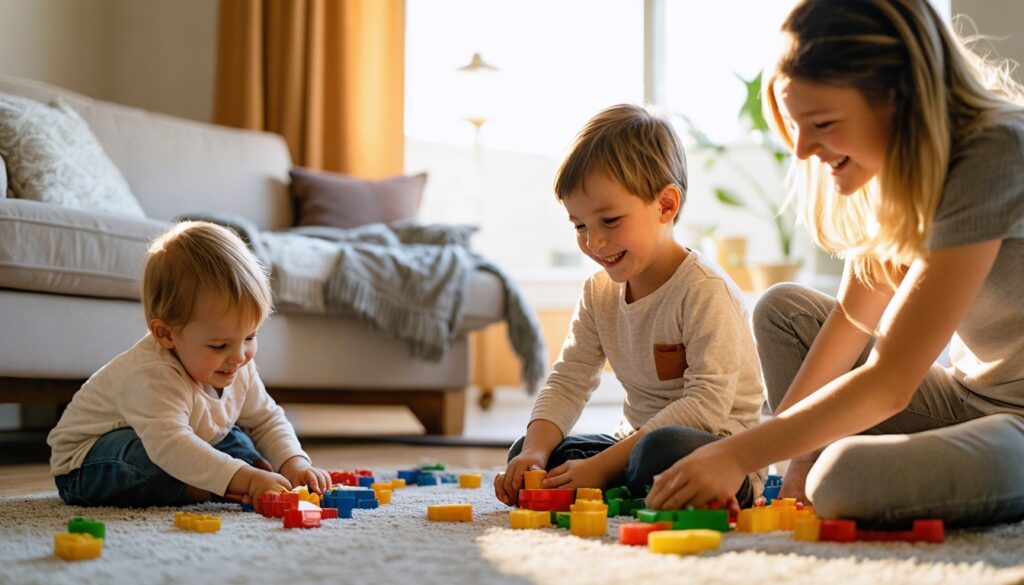 Nederlandse kinderen spelen in een huiselijke, veilige omgeving ondanks scheiding